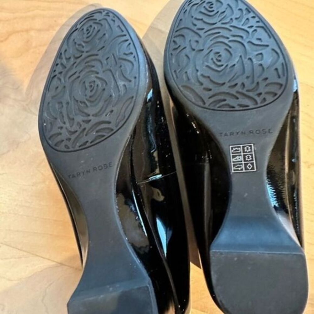 Taryn Rose Black Patent‎ Leather Ballet Flats Slip On Professional - Picture 5 of 8